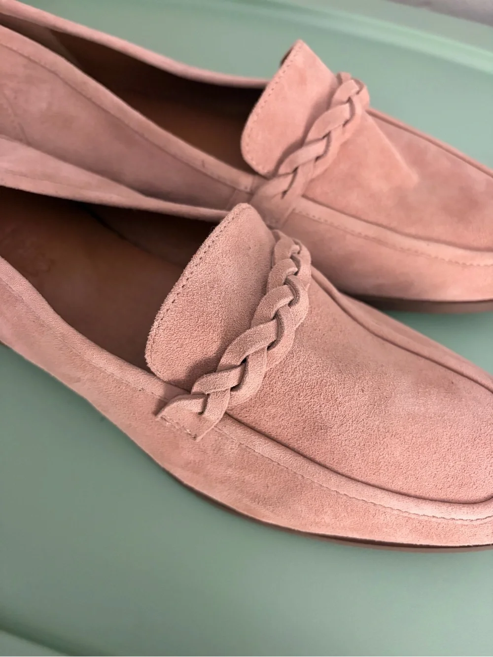 Seychelles Braided Suede Loafers in Tan